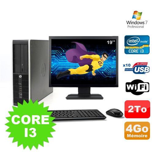 Pc hp compaq elite 8100 sff core i3-530 4go 2000go dvd wifi w7 ecran 19' État correct - Hewlett-Packard reconditionné disponible sur Fnac