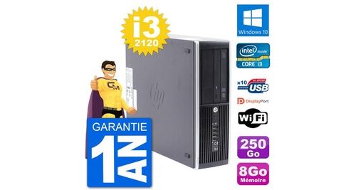 Pc hp compaq pro 6300 sff intel i3-2120 ram 8go disque dur 250go windows 10 wifi État correct - N/A reconditionné disponible sur Fnac