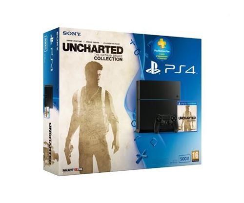 Pack Console Sony PS4 500 Go Noire + Uncharted Collection + Carte PS Plus 90 jours État correct - Sony reconditionné disponible sur Fnac