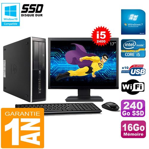 Pc hp compaq pro 6300 sff i5-2400 16go 240go ssd graveur dvd wifi w7 ecran 17' État correct - Hewlett-Packard reconditionné disponible sur Fnac