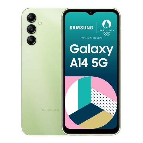 Acheter Smartphone Samsung Galaxy A14 6,6"" 5G Nano SIM 64 Go Vert État correct - 131,00 € Smartphone Samsung Galaxy A14 6,6"" 5G Nano SIM 64 Go Vert État correct - Samsung reconditionné disponible sur Fnac