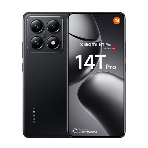 Smartphone Xiaomi 14T Pro 6,67"" 5G Double nano SIM 512 Go Noir Titane conçu avec Leica État correct - Xiaomi reconditionné disponible sur Fnac