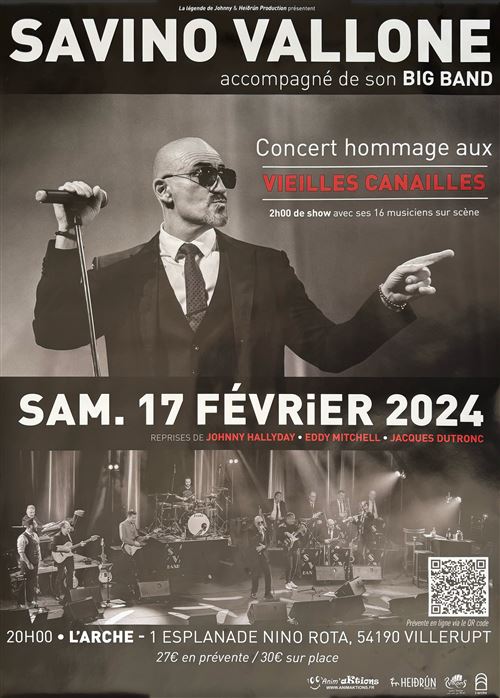 Affiche - Savino Vallone - Concert en hommage aux Vielles Canailles 2024 - 60x80cm État correct - N/A reconditionné disponible sur Fnac