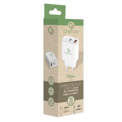 Chargeur Embout secteur Greenjoy 2 ports 18 W Blanc État correct - Greenjoy (si c'est une marque connue)

S reconditionné disponible sur Fnac