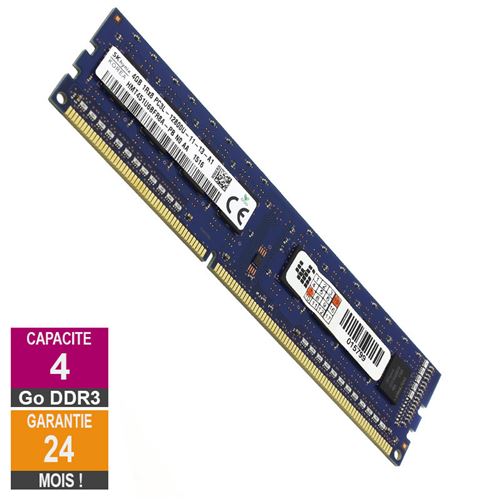 Acheter Barrette Mémoire 4Go RAM DDR3 Hynix HMT451U6BFR8A-PB DIMM PC3L-12800U 1Rx8 État correct - 18,98 € Barrette Mémoire 4Go RAM DDR3 Hynix HMT451U6BFR8A-PB DIMM PC3L-12800U 1Rx8 État correct - SK Hynix reconditionné disponible sur Fnac