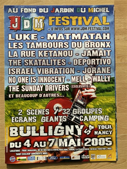 Acheter JDM Festival - 1ère édition 2005 - 30x40cm - Affiche État correct - 10,99 € JDM Festival - 1ère édition 2005 - 30x40cm - Affiche État correct - N/A reconditionné disponible sur Fnac