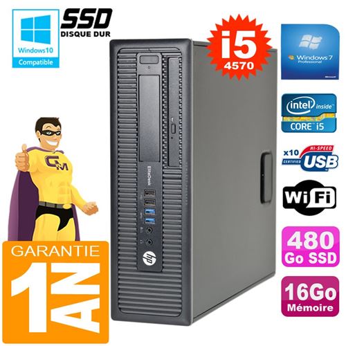 Acheter Pc hp elitedesk 800 g1 sff core i5-4570 16go disque 480go ssd graveur dvd wifi w7 État correct - 259,00 € Pc hp elitedesk 800 g1 sff core i5-4570 16go disque 480go ssd graveur dvd wifi w7 État correct - Hewlett-Packard reconditionné disponible sur Fnac