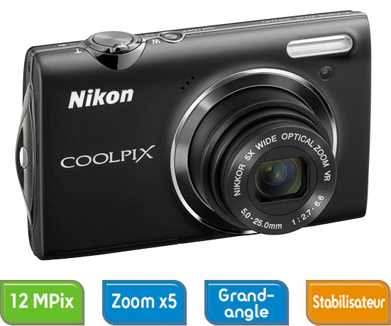 Nikon CoolPix S5100 Noir Brillant État correct - Nikon reconditionné disponible sur Fnac