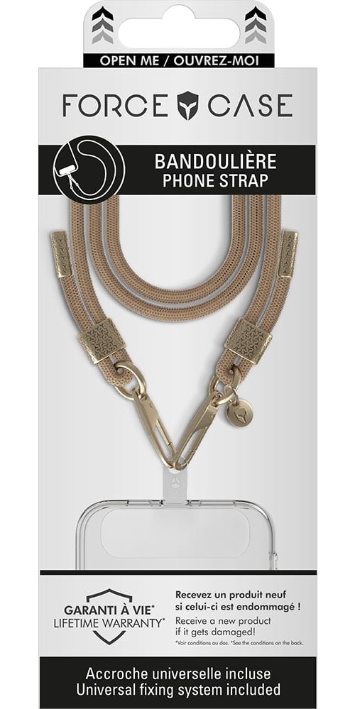 Acheter Bandoulière universelle Forcecase pour téléphone mobile Beige et Or État correct - 14,99 € Bandoulière universelle Forcecase pour téléphone mobile Beige et Or État correct - reconditionné disponible sur Fnac