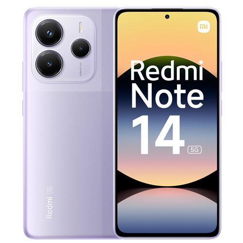 Smartphone Xiaomi Redmi Note 14 6,67"" 5G Double nano SIM 256 Go Violet lavande État correct - Xiaomi reconditionné disponible sur Fnac