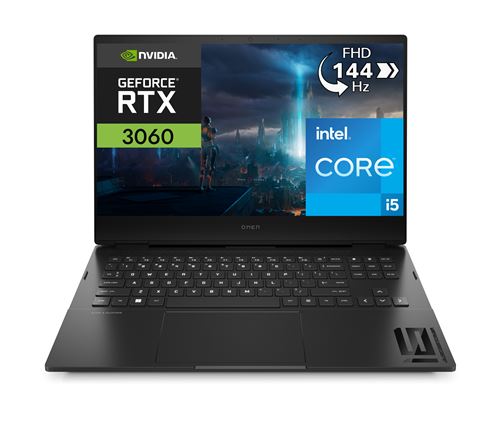 PC Portable Gaming HP Omen 16-b0150nf 16,1"" FHD 144Hz Intel Core i5 16 Go RAM 512 Go SSD Nvidia RTX 3060 Noir Ombré État correct - Hewlett-Packard reconditionné disponible sur Fnac