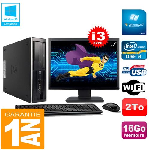 Pc hp compaq pro 6300 sff i3-3220 16go 2to graveur dvd wifi w7 ecran 22' État correct - Hewlett-Packard reconditionné disponible sur Fnac