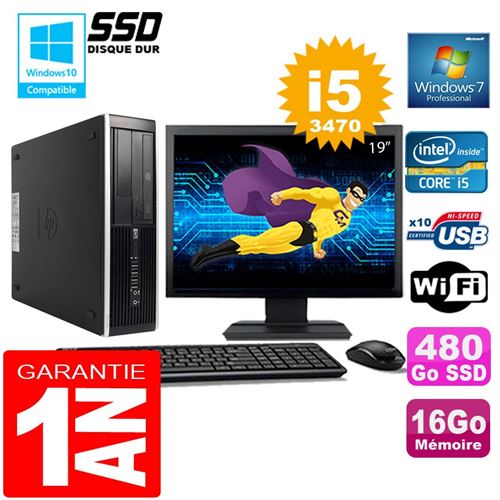 Pc hp compaq 8300 sff core i5-3470 ram 16go disque 480 go ssd wifi w7 ecran 19' État correct - Hewlett-Packard reconditionné disponible sur Fnac