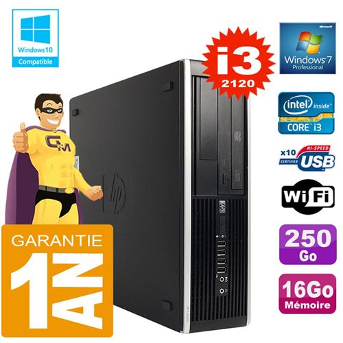 Pc hp compaq 8300 sff core i3-2120 ram 16go disque 250 go graveur dvd wifi w7 État correct - Hewlett-Packard reconditionné disponible sur Fnac