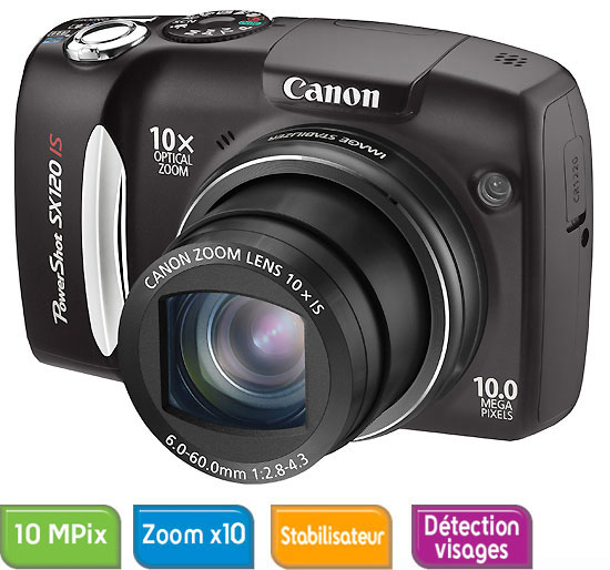 Canon PowerShot SX120 IS Noir État correct - Canon reconditionné disponible sur Fnac