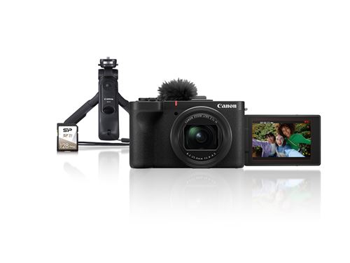 Kit Appareil photo compact Vlogging Canon PowerShot V1 + Trépied HG-100TBR + Télécommande sans-fil BR-E1 + SD 128Go État correct - Canon reconditionné disponible sur Fnac
