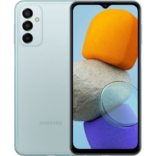 Samsung Galaxy M23 5G - 5G smartphone - double SIM - RAM 4 Go / Mémoire interne 128 Go - microSD slot - Écran LCD - 6.6"" - 2408 x 1080 pixels (120 Hz) - 3 x caméras arrière 50 MP, 8 MP, 2 MP - front camera 8 MP - bleu clair État correct - N/A reconditionné disponible sur Fnac