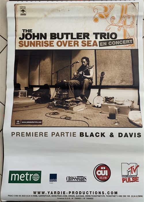 The John Butler TRIO - Sunrise Over Sea - 80x120cm - Affiche État correct - N/A reconditionné disponible sur Fnac