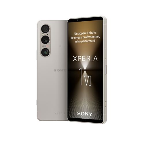 Smartphone Sony Xperia 1 VI 6,5"" 5G Nano SIM 256 Go Argent Platine État correct - Sony reconditionné disponible sur Fnac