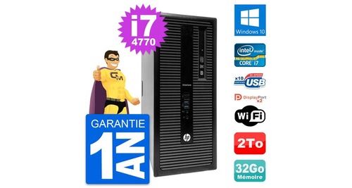 Pc tour hp elitedesk 800 g1 intel i7-4770 ram 32go disque 2to windows 10 wifi État correct - N/A reconditionné disponible sur Fnac