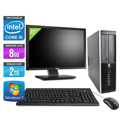 Ordinateur HP Elite 8100 SFF + Ecran 22'' - Noir - Intel Core i5-650 / 3.2 GHz - RAM 8 Go - HDD 2 To - DVDRW - Gigabit Ethernet - Windows 7 Professionnel État correct - Hewlett-Packard reconditionné disponible sur Fnac