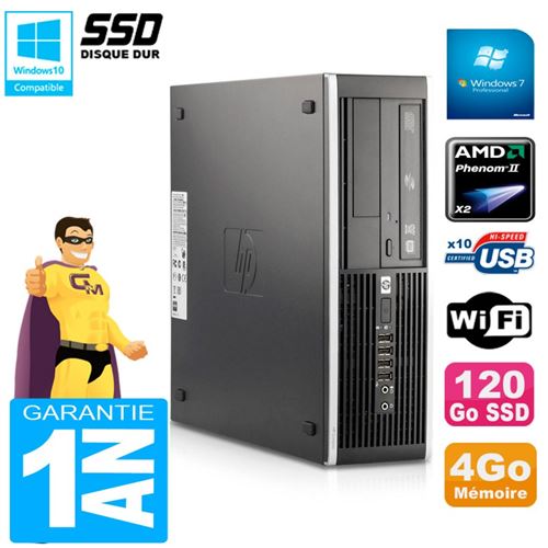 Pc hp compaq 6005 pro sff amd phenom ii ram 4go 120 go ssd graveur dvd wifi w7 État correct - Hewlett-Packard reconditionné disponible sur Fnac