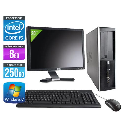 Pc de bureau HP Elite 8200 SFF + Ecran 20'' - Noir - Intel Core i5-2400 / 3.10 GHz - RAM 8 Go - HDD 250 Go - DVD - Gigabit Ethernet - Windows 7 Professionnel  - Hewlett-Packard reconditionné disponible sur Fnac