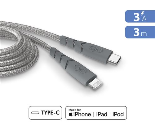 Acheter Câble Force Power CBL Ultra-renforcé USB-C vers Lightning 3m Gris État correct - 28,99 € Câble Force Power CBL Ultra-renforcé USB-C vers Lightning 3m Gris État correct - N/A reconditionné disponible sur Fnac