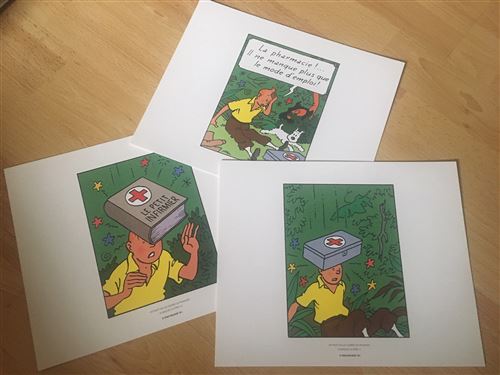 TINTIN - Tryptich / Pharaon - 19,5x24 cm - AFFICHE / POSTER État correct - N/A reconditionné disponible sur Fnac