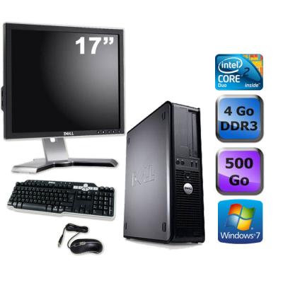 Ordinateur Dell Optiplex 380 Desktop + Ecran 17'' - Gris - Intel Core 2 Duo E7500 / 2.93 GHz - RAM 4 Go - HDD 500 Go - DVD - Gigabit Ethernet - Windows 7 Professionnel État correct - Dell reconditionné disponible sur Fnac