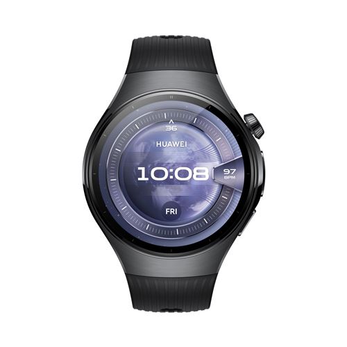 Montre connectée Huawei Watch 5 46 mm Bluetooth Noir avec bracelet en fluoroélastomère Noir État correct - Huawei reconditionné disponible sur Fnac