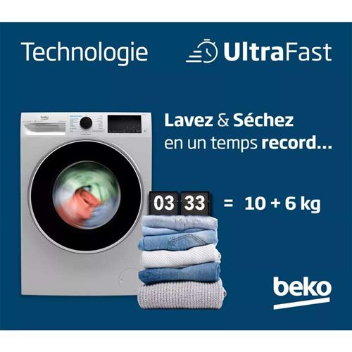 Lave linge hublot Beko B5DFT51044DOS 7178572700 6 kg 1400 tr/min 60 cm État correct - N/A reconditionné disponible sur Fnac