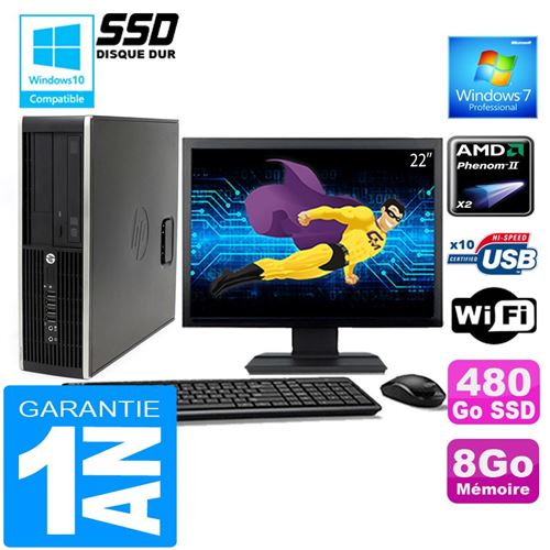 Pc hp compaq 6005 pro sff amd phenom ii ram 8go disque 480 go ssd wifi ecran 22' État correct - Hewlett-Packard reconditionné disponible sur Fnac