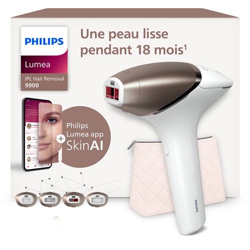 Epilateur à lumière pulsée sans fil Philips Lumea Series 9900 BRI951/01 Blanc et Rose État correct - Philips reconditionné disponible sur Fnac