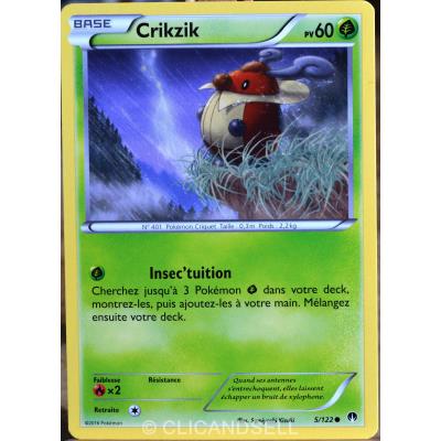 carte Pokémon 5/122 Crikzik 60 PV XY - Rupture Turbo NEUF FR État correct - Pokémon reconditionné disponible sur Fnac