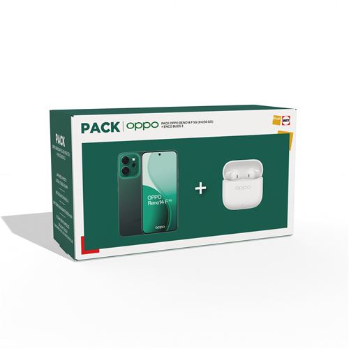 Acheter Pack Smartphone Oppo Reno 14 F 6.57"" 5G Double nano SIM 256 Go Vert émeraude + Ecouteurs sans fil Enco Buds 3 Blanc État correct - 247,99 € Pack Smartphone Oppo Reno 14 F 6.57"" 5G Double nano SIM 256 Go Vert émeraude + Ecouteurs sans fil Enco Buds 3 Blanc État correct - Oppo reconditionné disponible sur Fnac