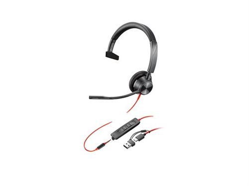 HP Poly Blackwire 3315 - Blackwire 3300 series - micro-casque - sur-oreille - filaire - jack 3,5mm, USB-C - noir - certifié UC État correct - N/A reconditionné disponible sur Fnac