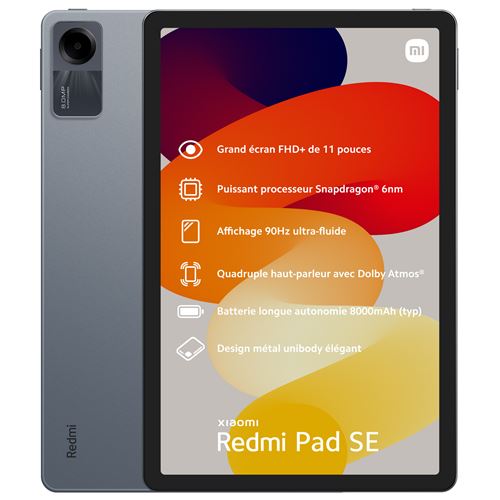 Tablette Tactile Xiaomi Redmi Pad SE 11"" Wi-Fi 256 Go Gris graphite État correct - Xiaomi reconditionné disponible sur Fnac
