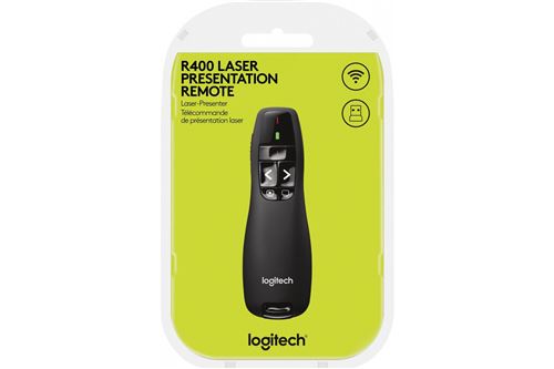 Pointeur Laser sans fil Logitech Presenter R400 noir État correct - Logitech reconditionné disponible sur Fnac