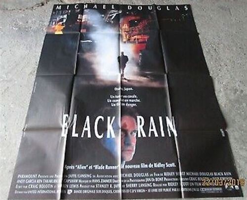 Affiche de Cinéma Originale - Black Rain - 1989 - Ridley Scott - Michael Douglas - 120x160cm État correct - N/A reconditionné disponible sur Fnac
