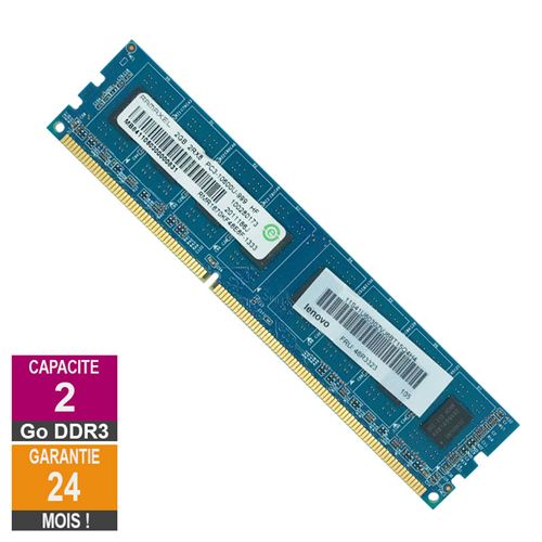Acheter Barrette Mémoire 2Go RAM DDR3 Ramaxel RMR1870KF48E8F-1333 DIMM PC3-10600U État correct - 14,21 € Barrette Mémoire 2Go RAM DDR3 Ramaxel RMR1870KF48E8F-1333 DIMM PC3-10600U État correct - N/A reconditionné disponible sur Fnac