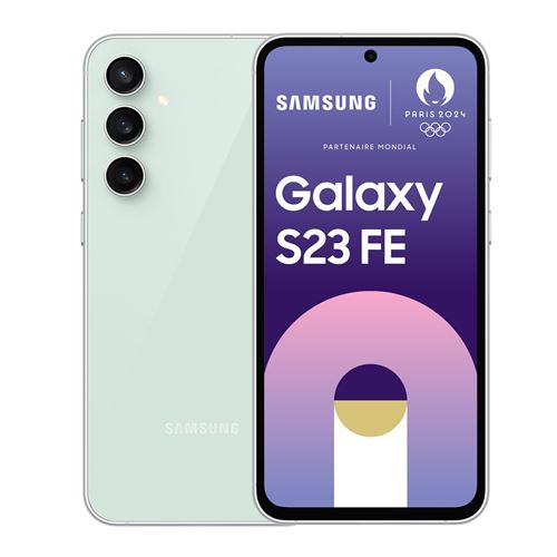 Acheter Smartphone Samsung Galaxy S23 FE 6,4"" 5G Double nano SIM 128 Go Vert d'eau État correct - 275,00 € Smartphone Samsung Galaxy S23 FE 6,4"" 5G Double nano SIM 128 Go Vert d'eau État correct - Samsung reconditionné disponible sur Fnac