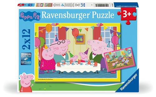 Puzzles 2 x 12 pièces Ravensburger L'heure de la fête avec Peppa État correct - Ravensburger reconditionné disponible sur Fnac