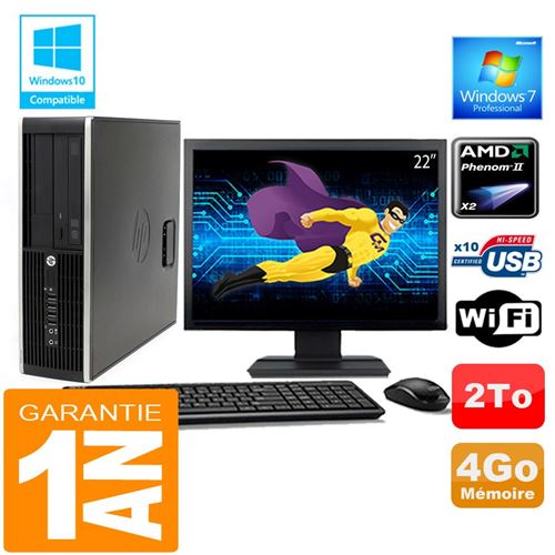 Pc hp compaq 6005 pro sff amd phenom ii ram 4go disque 2 to wifi w7 ecran 22' État correct - Hewlett-Packard reconditionné disponible sur Fnac