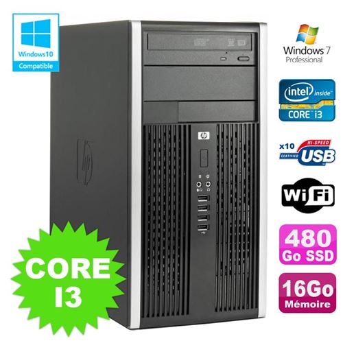 Pc tour hp pro 6200 core i3 3.1ghz 16go disque 480go ssd graveur wifi win 7  - Hewlett-Packard reconditionné disponible sur Fnac