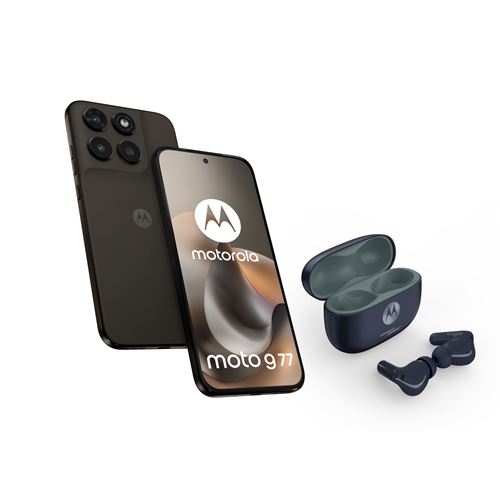Pack Smartphone Motorola Moto G77 6.78"" 5G Double SIM 256 Go Noir + Ecouteurs Motorola Buds 2 Plus Noir État correct - Motorola reconditionné disponible sur Fnac