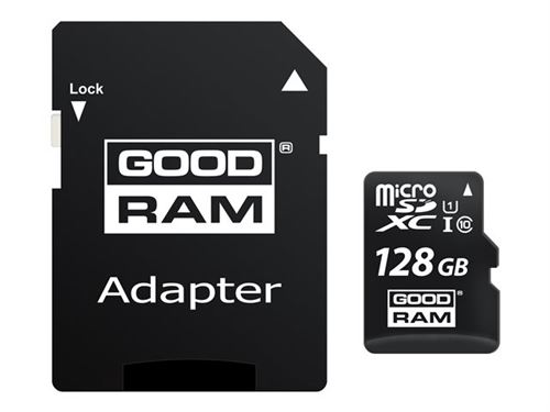 GOODRAM microCARD M1AA - Carte mémoire flash (adaptateur microSDXC vers SD inclus(e)) - 128 Go - UHS-I / Class10 - microSDXC État correct - Goodram reconditionné disponible sur Fnac