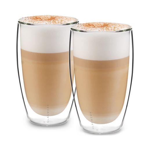 Lot de 2 verres Klarstein Glaswerk Carajillo - pour latte macchiato double paroi - Capacité 450 ml État correct - N/A reconditionné disponible sur Fnac