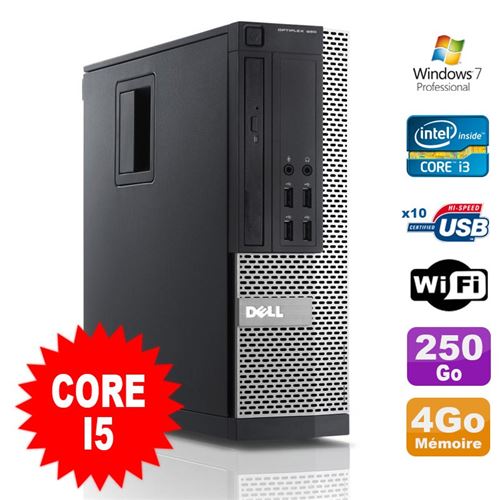 Pc dell optiplex 990 sff i5-2400 3.1ghz 4go disque 250go dvd wifi w7 État correct - Dell reconditionné disponible sur Fnac