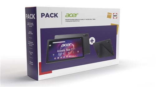Pack Tablette tactile Acer Iconia Tab P11 11"" Wifi 8Go 128 Go Noir + Etui de protection - État correct Acer sur Fnac